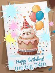 Happy Birthday Age 74 GIF, 74th Birthday GIF