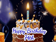 Happy Birthday Age 74 GIF, 74th Birthday GIF