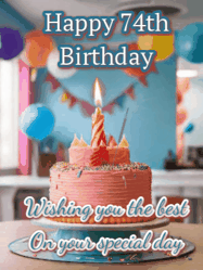 Happy Birthday Age 74 GIF, 74th Birthday GIF