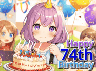 Happy Birthday Age 74 GIF, 74th Birthday GIF