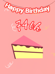 Happy Birthday Age 74 GIF, 74th Birthday GIF