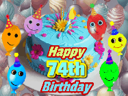 Happy Birthday Age 74 GIF, 74th Birthday GIF