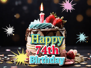 Happy Birthday Age 74 GIF, 74th Birthday GIF
