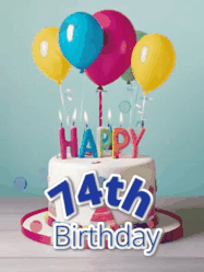 Happy Birthday Age 74 GIF, 74th Birthday GIF