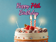 Happy Birthday Age 74 GIF, 74th Birthday GIF