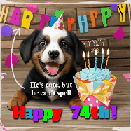 Happy Birthday Age 74 GIF, 74th Birthday GIF