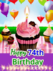 Happy Birthday Age 74 GIF, 74th Birthday GIF