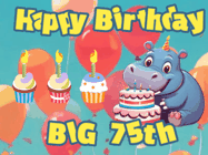 Happy Birthday Age 75 GIF, 75th Birthday GIF