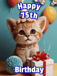 Happy Birthday Age 75 GIF, 75th Birthday GIF