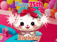 Happy Birthday Age 75 GIF, 75th Birthday GIF