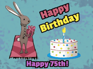 Happy Birthday Age 75 GIF, 75th Birthday GIF