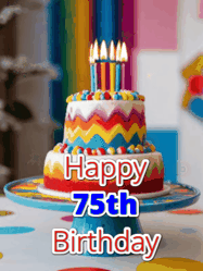 Happy Birthday Age 75 GIF, 75th Birthday GIF