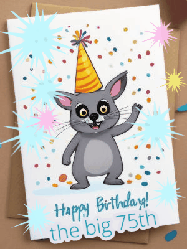 Happy Birthday Age 75 GIF, 75th Birthday GIF