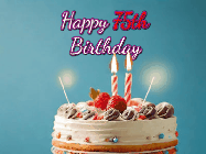 Happy Birthday Age 75 GIF, 75th Birthday GIF