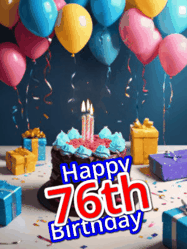 Happy Birthday Age 76 GIF, 76th Birthday GIF