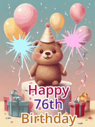 Happy Birthday Age 76 GIF, 76th Birthday GIF