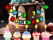 Happy Birthday Age 76 GIF, 76th Birthday GIF
