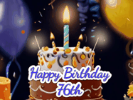 Happy Birthday Age 76 GIF, 76th Birthday GIF