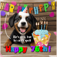 Happy Birthday Age 76 GIF, 76th Birthday GIF