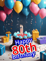 Happy Birthday Age 80 GIF, 80th Birthday GIF