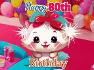 Happy Birthday Age 80 GIF, 80th Birthday GIF