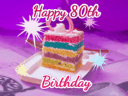 Happy Birthday Age 80 GIF, 80th Birthday GIF