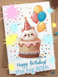 Happy Birthday Age 80 GIF, 80th Birthday GIF