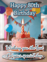 Happy Birthday Age 80 GIF, 80th Birthday GIF