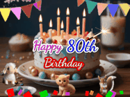Happy Birthday Age 80 GIF, 80th Birthday GIF