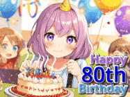 Happy Birthday Age 80 GIF, 80th Birthday GIF