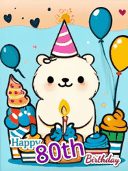 Happy Birthday Age 80 GIF, 80th Birthday GIF