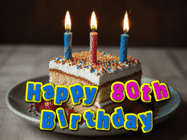 Happy Birthday Age 80 GIF, 80th Birthday GIF