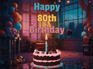 Happy Birthday Age 80 GIF, 80th Birthday GIF