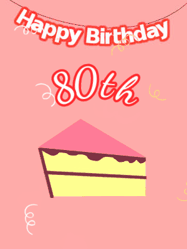Happy Birthday Age 80 GIF, 80th Birthday GIF