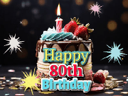 Happy Birthday Age 80 GIF, 80th Birthday GIF
