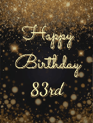 Happy Birthday Age 83 GIF, 83rd Birthday GIF: A beautiful happy birthday gif on a dark glitter background with bubbles and animation. It reads Happy Birtday. Customize it!