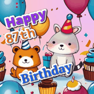 Happy Birthday Age 87 GIF, 87th Birthday GIF