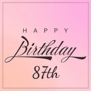 Happy Birthday Age 87 GIF, 87th Birthday GIF: A beautiful birthday cake gif with animated sparkles and glitter Happy Birthday Name you can customize