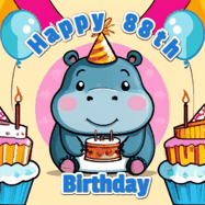Happy Birthday Age 88 GIF, 88th Birthday GIF