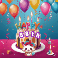 Happy Birthday Age 88 GIF, 88th Birthday GIF