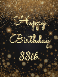 Happy Birthday Age 88 GIF, 88th Birthday GIF: A beautiful happy birthday gif on a dark glitter background with bubbles and animation. It reads Happy Birtday. Customize it!