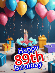 Happy Birthday Age 89 GIF, 89th Birthday GIF
