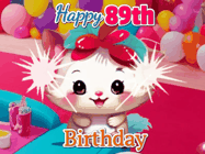 Happy Birthday Age 89 GIF, 89th Birthday GIF