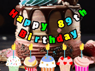 Happy Birthday Age 89 GIF, 89th Birthday GIF