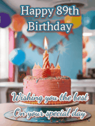 Happy Birthday Age 89 GIF, 89th Birthday GIF