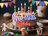 Happy Birthday Age 89 GIF, 89th Birthday GIF