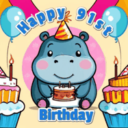 Happy Birthday Age 91 GIF, 91st Birthday GIF