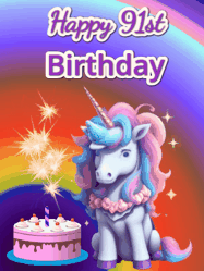 Happy Birthday Age 91 GIF, 91st Birthday GIF