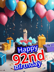 Happy Birthday Age 92 GIF, 92nd Birthday GIF