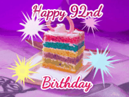 Happy Birthday Age 92 GIF, 92nd Birthday GIF